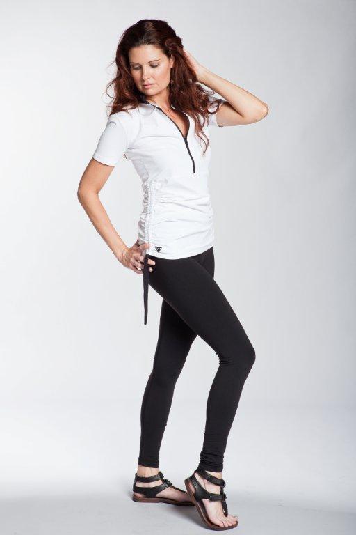 Melissa legging and white ruched top from Vivacity